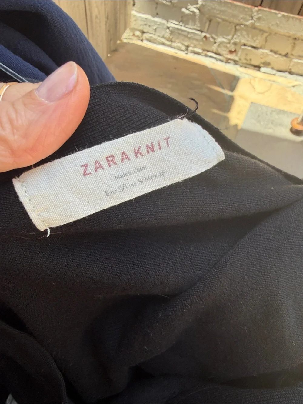 Zara Black Long-Sleeve Slim Knit Top cardigan size small